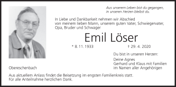 Anzeige von Emil Löser von MGO