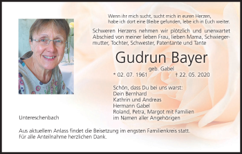 Anzeige von Gudrun Bayer von MGO