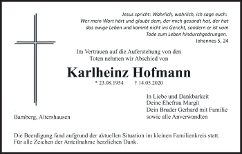 Anzeige von Karlheinz Hofmann von MGO