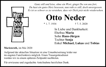 Anzeige von Otto Neder von MGO