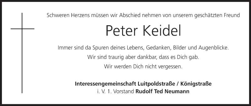  Traueranzeige für Peter Keidel vom 12.05.2020 aus MGO