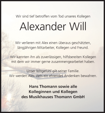 Anzeige von Alexander Will von MGO