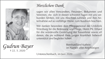 Anzeige von Gudrun Bayer von MGO