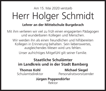 Anzeige von Holger Schmidt von MGO