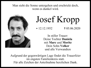 Traueranzeige von Josef Kropp