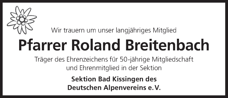  Traueranzeige für Roland Breitenbach vom 18.07.2020 aus MGO