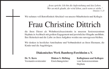 Anzeige von Christine Dittrich von MGO