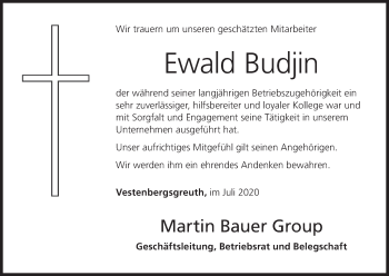 Anzeige von Ewald Budjin von MGO