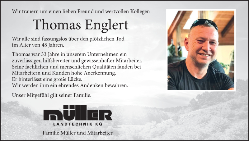  Traueranzeige für Thomas Englert vom 08.08.2020 aus MGO