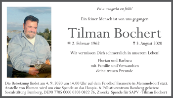 Traueranzeige von Tilman Bochert
