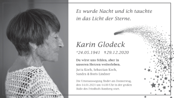 Anzeige von Karin Glodeck von MGO