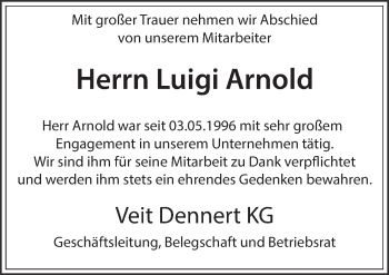 Anzeige von Luigi Arnold von MGO