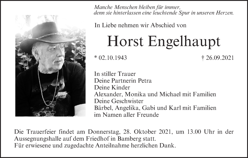  Traueranzeige für Horst Engelhaupt vom 09.10.2021 aus MGO