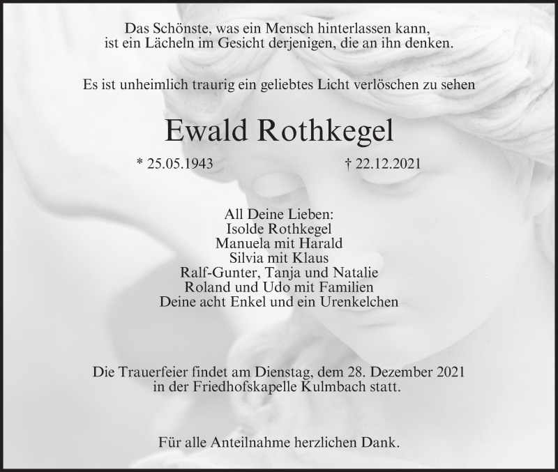  Traueranzeige für Ewald Rothkegel vom 27.12.2021 aus MGO