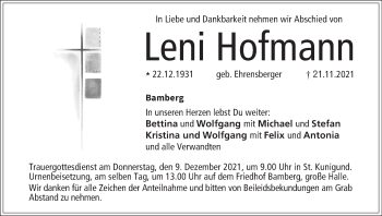 Anzeige von Leni Hofmann von MGO