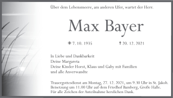 Anzeige von Max Bayer von MGO