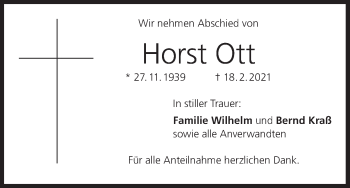 Anzeige von Horst Ott von MGO