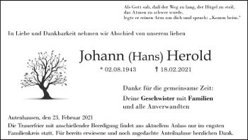 Anzeige von Johann  Herold von MGO