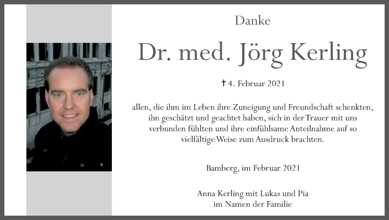  Traueranzeige für Jörg Kerling vom 27.02.2021 aus MGO