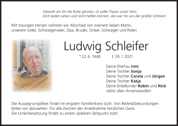 Anzeige von Ludwig Schleifer von MGO