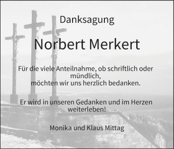 Anzeige von Norbert Merkert von MGO