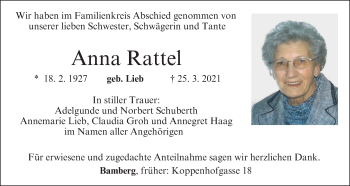 Anzeige von Anna Rattel von MGO