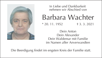 Anzeige von Barbara Wachter von MGO