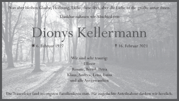 Anzeige von Dionys Kellermann von MGO