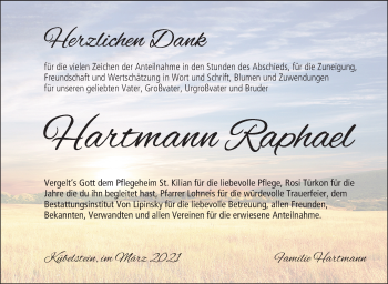 Anzeige von Hartmann Raphael von MGO