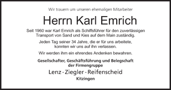 Anzeige von Karl Emrich von MGO
