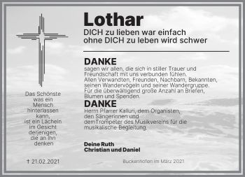 Anzeige von Lothar Dorn von MGO