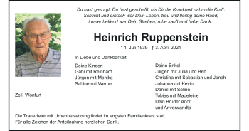 Anzeige von Heinrich Ruppenstein von MGO