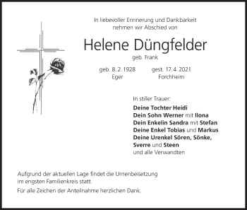 Anzeige von Helene Düngfelder von MGO