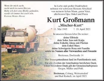 Anzeige von Kurt Großmann von MGO