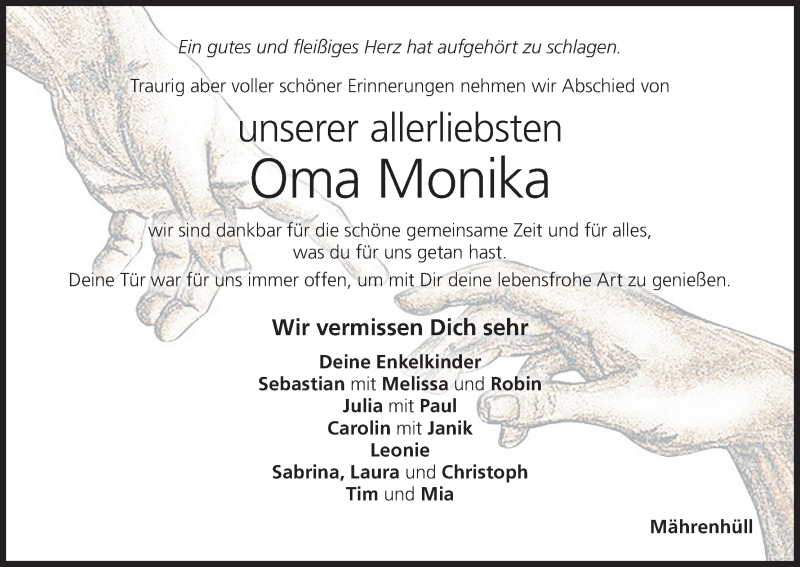  Traueranzeige für Monika Beil vom 07.04.2021 aus MGO
