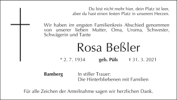 Anzeige von Rosa Beßler von MGO