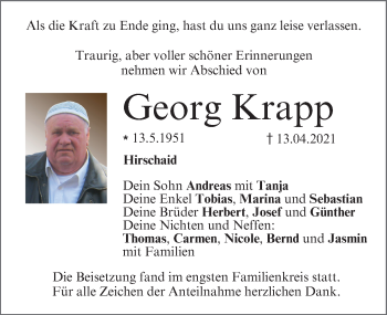 Anzeige von Georg Krapp von MGO