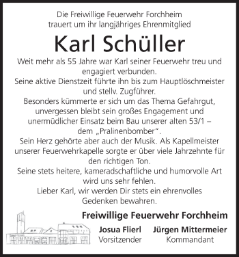 Anzeige von Karl Schüller von MGO