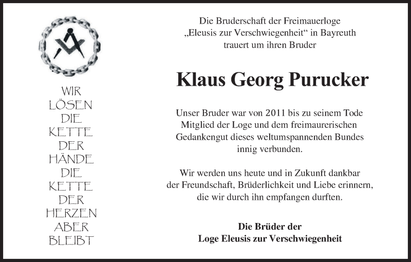  Traueranzeige für Klaus Georg Purucker vom 03.05.2021 aus MGO