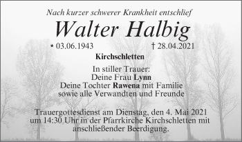 Anzeige von Walter Halbig von MGO