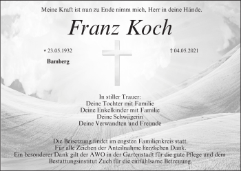Anzeige von Franz Koch von MGO