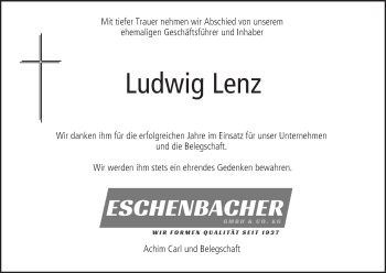 Anzeige von Ludwig Lenz von MGO