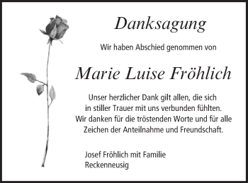 Anzeige von Marie Luise Fröhlich von MGO