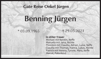 Anzeige von Benning Jürgen von MGO