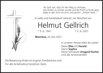 Anzeige von Helmut Gellrich von MGO