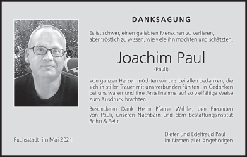 Anzeige von Joachim Paul von MGO
