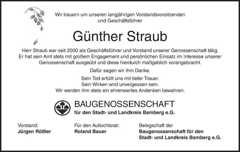  Traueranzeige für Günther Straub vom 20.07.2021 aus MGO