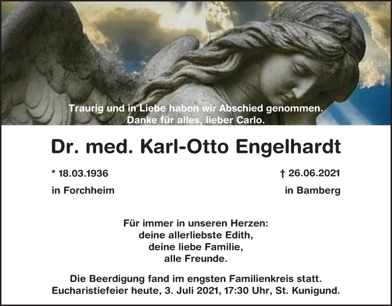  Traueranzeige für Karl-Otto Engelhardt vom 03.07.2021 aus MGO
