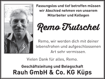 Anzeige von Remo Trutschel von MGO