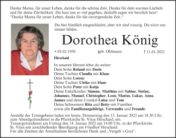 Anzeige von Dorothea König von MGO